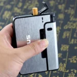 Inicio 24 Portable Automatic Cigarette Case Metal Cigarette Boxes 10PCS Cigarette Holder Case Not Lighter Gadget For Men Christmas Gifts